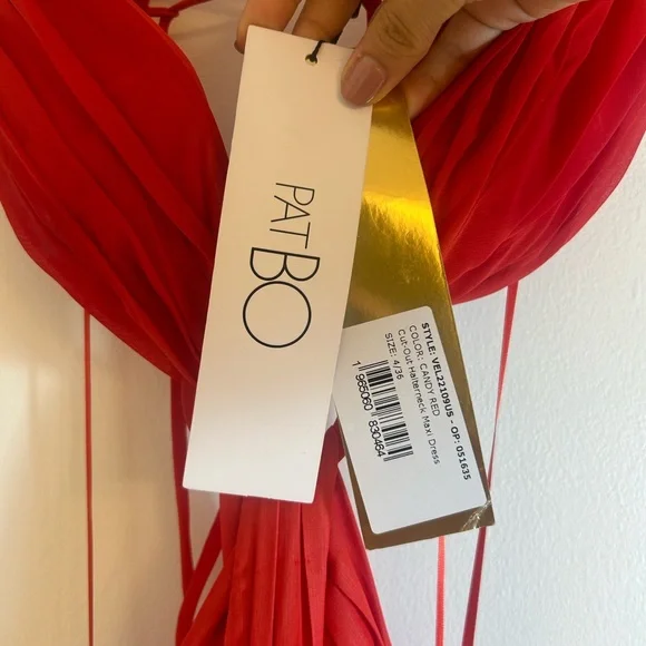 PatBO | Cut-Out  Maxi Dress - Candy Red - NWT - Small / Size 4 - Picture 9 of 10